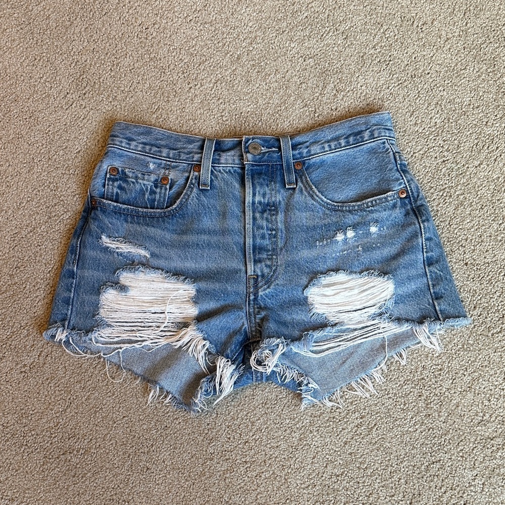 Levi Strauss & Co Distressed Denim Shorts